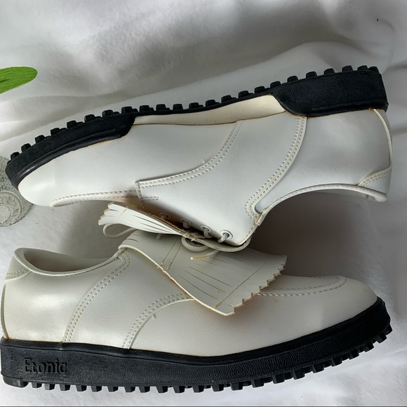 Nike Etonic Men’s Golf Shoes Vtg White Sz 9 - Picture 3 of 15